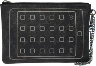 Louis Vuitton Pre-owned Canvas home-office - Dames - Vintage Clutch - Zwart - ONE Size - Leer - Vintage