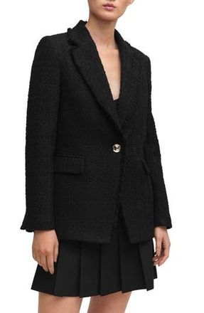 Mango Tweed Blazer in Black at Nordstrom Rack, Size X-Small