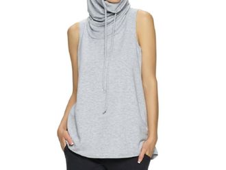 Felina Womens City Terry Cowl Hoodie In Heather Grey