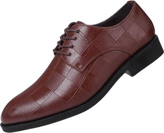 Generic Mens Pointed Toe Lace Up Dress Shoes Business Formal and Casual Wedding Shoes British Korean Style Fashion Footwear for Young Men(Brown,11.5)
