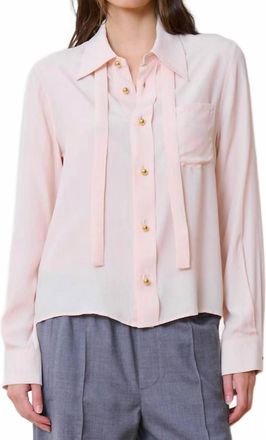 WE-AR4 Academy Silk Crepe Blouse In Pale Blush