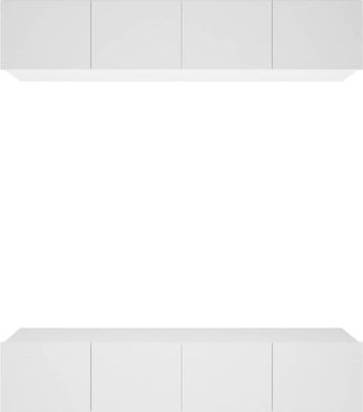 vidaXL Vidaxl - Muebles Para Tv 4 Uds Madera Contrachapada Blanco 80x30x30 Cm