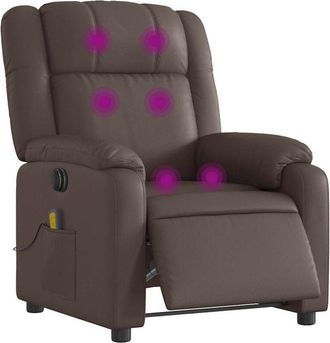 vidaXL Vidaxl - Sill&oacute;n De Masaje Reclinable El&eacute;ctrico Cuero Sint&eacute;tico Marr&oacute;n