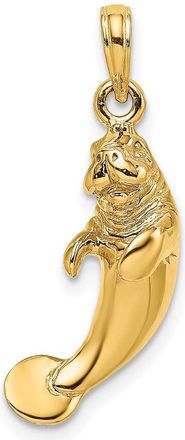 Diamond2Deal 10k Yellow Gold 3-D Polished Manatee Charm