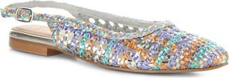 Bos. & Co. Willow Slingback Cap Toe Flat in Silver Multi at Nordstrom, Size 10-10.5Us