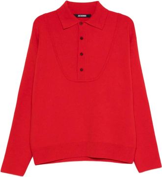 Jacquemus Maglione con colletto polo - Rosso