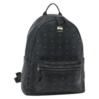 MCM Vintage Vicetos Leather Black Leather Backpack Bag (Pre-Owned)