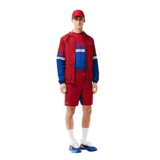 Lacoste Tennisshorts met strepen voor heren (Oranje/blauwe aanvoerder)