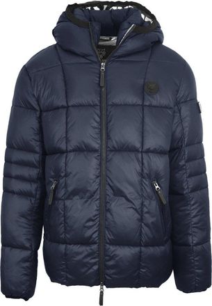 Plein Sport Small Circle Logo Quilted Navy Blue Jacket