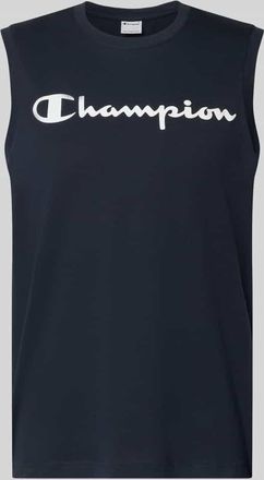 Champion Top mit Logo und Rundhalsausschnitt in Marine, Gr&ouml;&szlig;e XXL