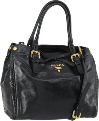 Prada Pre-owned Handbags, female, Black, Size: ONE SIZE Pre-owned Leather prada-bags