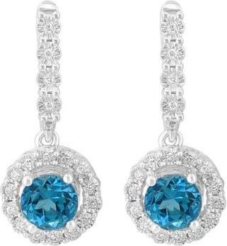 Effy Blue Topaz & Diamond Drop Earrings at Nordstrom Rack