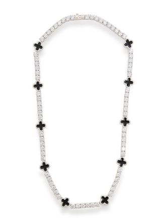 Cernucci Cernucci Black Motif Tennis Necklace - One Size