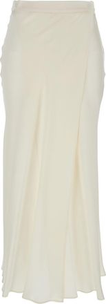 Semicouture ambra White Skirt With Wrap Design In Silk Blend Woman