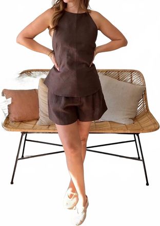 Nude Lucy Ziba Linen Top In Walnut