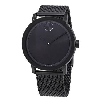 Movado Bold Black Dial Black Ion-plated MeshMens Watch 3600562