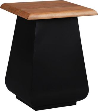 WOMO-DESIGN Tavolino da Caff&egrave; Galway 30 x 45 x 30 cm in Legno di Acacia Nero-Naturale Rettangolare Metallo Unico Fatto a Mano Design Industriale