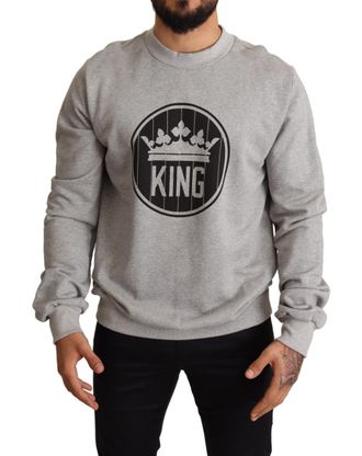 Dolce & Gabbana Koning Sweatshirt Grijze Crewneck