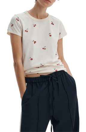 Rag & Bone Cherry Print Cotton Graphic T-Shirt in White Multi at Nordstrom, Size X-Small