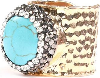 Eyecandy LA Turquoise Cuff Ring