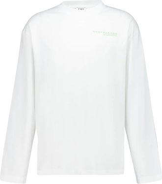 Casablanca Glitch Orchid Long-Sleeve T-Shirt - Heren - Longsleeves - Wit - L - Katoen - Tops