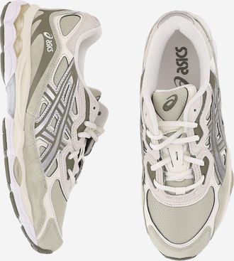 Asics Unisex Sneakers Gel-Nyc Khaki Leather And Textile Trainers