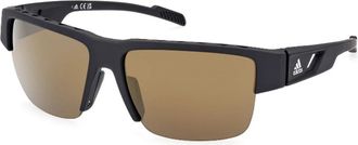 adidas Mat Zwart/Bruine Zonnebril - unisex - Zonnebrillen - Zwart - 68 MM - Accessoires
