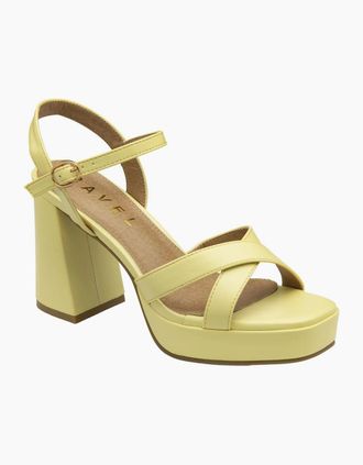 Ravel Womens Farran Womens Heeled Sandals - Pale Yellow Pu - Size: 5