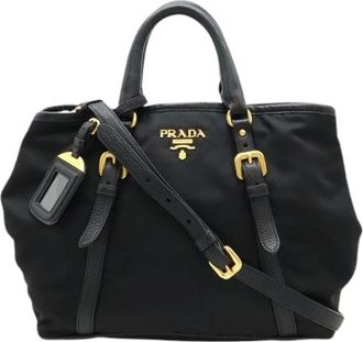 Prada Pre-owned Handbags, female, Black, Size: ONE SIZE Pre-owned Nylon Handbag