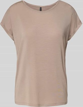 Vero Moda Loose Fit T-Shirt aus Lyocell-Mix Modell AVA in Sand, Größe M