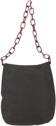 Prada Pre-owned Shoulder Bags, female, Brown, Size: ONE SIZE Pre-owned Vintage Nylon Shoulder Bag