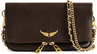 Zadig&Voltaire Rock Nano Leather Crossbody Bag in Brownie at Nordstrom