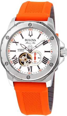 Bulova Marine Star Automatic Silver Dial Mens Watch 98A226