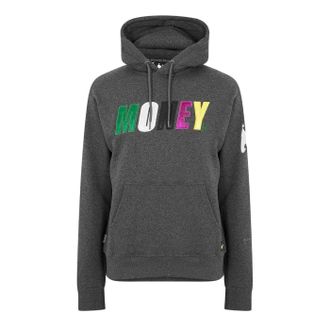 Money Clothing Heren Satijnen Hoodie met lange mouwen (Houtskool)