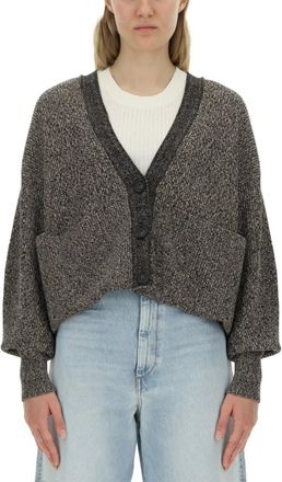 Sportmax Grey Knitted V Neck Cardigan