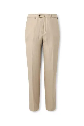 Loro Piana Carlo Straight-Leg Linen Suit Trousers