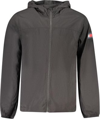 Tommy Hilfiger Mens Hooded Jacket - Dark Grey Nylon - Size Small