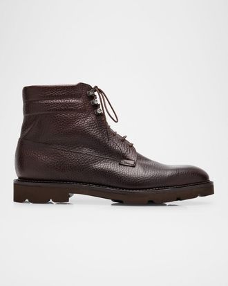 John Lobb Men & apos;s Alder Grained Leather Hiking Boots