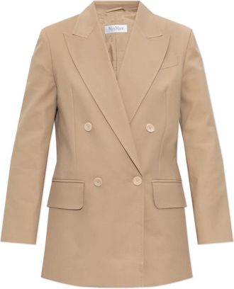 Max Mara Double-breasted blazer Suez - Dames - Blazers - Beige - M - Katoen - Jassen