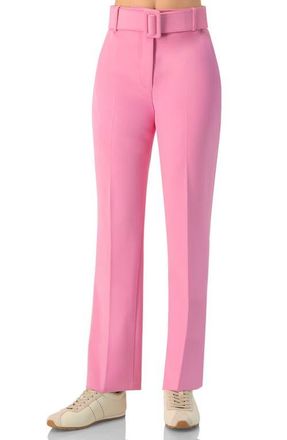 Ivonne Tailored Straight-Leg Pants with Belt in Pink at Nordstrom, Size 10