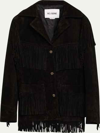 Re/Done Suede Fringe Jacket