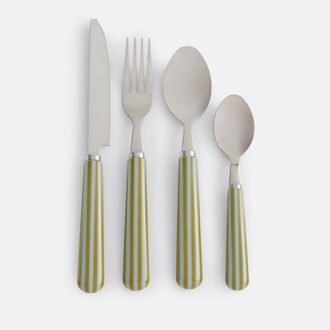 La Redoute Interieurs Bestekset voor 16 personen, tweekleurig gestreept handvat, LALIE