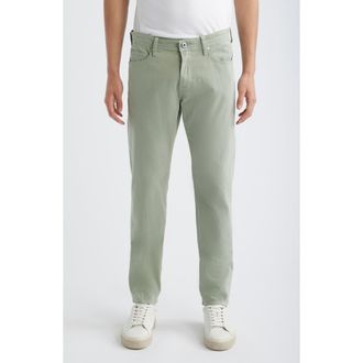 AG - Adriano Goldschmied Tellis Stretch Sateen Modern Slim Pants in Faded Moss at Nordstrom, Size 34 X 32