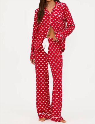 Beach Riot Peppermint Bows Set In Red