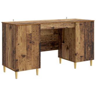 vidaXL Escritorio Con Estante Madera Envejecida 142,5 X 50 X 75 Cm Vidaxl