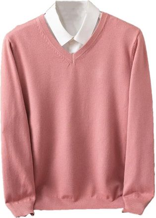 Generic Men Thick Pullover Warm Classic V-Neck Sweater Male V Neck Long Sleeves Pullover Jumper Jersey Mens Slim Fit Sweater Pnnrk XL