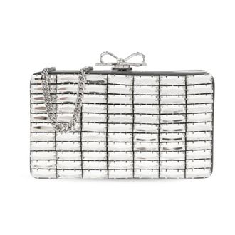 Self Portrait Clutches, female, Gray, Size: ONE SIZE Clutch Bag with Shimmering Crystals