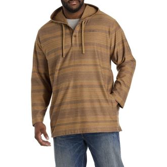 O'Neill Big & Tall Bavaro Striped Pullover Hoodie in Khaki at Nordstrom, Size 3X Big