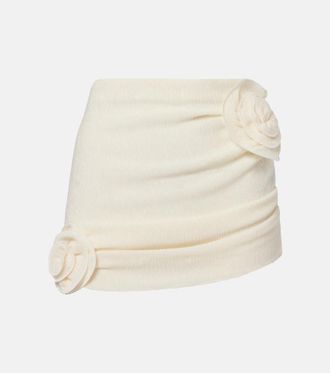 Magda Butrym Floral-appliqu&eacute; cr&ecirc;pe miniskirt