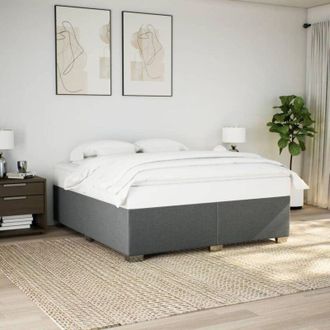 vidaXL Cama Sin Colch&oacute;n De Tela Gris Oscuro 180x200 Cm Vidaxl